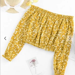 Yellow Floral Crop Top